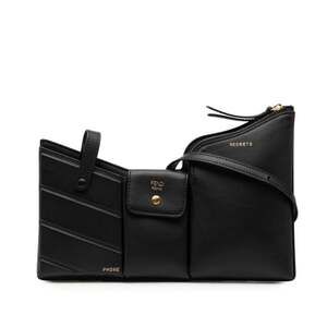 FENDI Black Leather Shoulder Bag